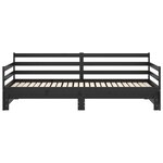 vidaXL Lit coulissant Noir Bois de pin massif 2x(90x200) cm
