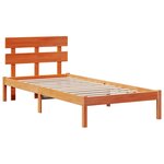 vidaXL Cadre de lit avec tête de lit marron ciré 90x190 cm en bois massif de pin