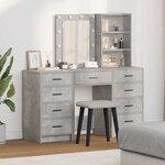 vidaXL Table de Toilette 3 Pièces Gris 40 x 41 x 135 cm Bois d'ingénierie