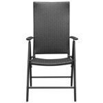 vidaXL Ensemble à manger de jardin 9 Pièces noir