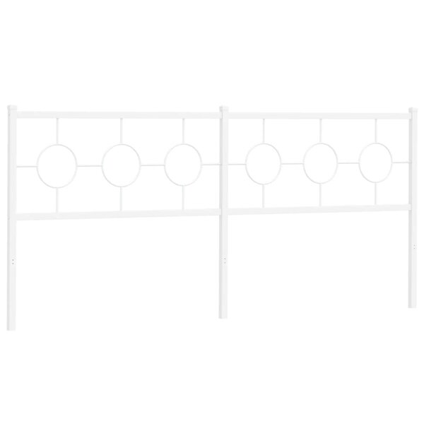 vidaXL Tête de lit métal blanc 193 cm