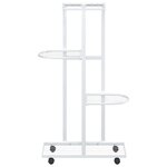 vidaXL Jardinière à 4 niveaux avec roues 44x23x80 cm Blanc Fer