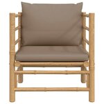 vidaXL Canapé de jardin avec coussins taupe bambou