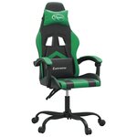 vidaXL Chaise de jeu Noir et vert Similicuir