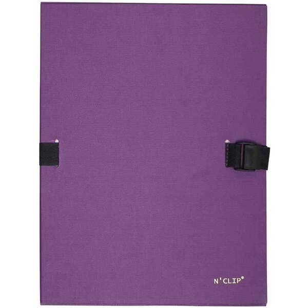 Chemise à sangle N'CLIP extensible recouverte de papier contrecollé violet x 10 EXACOMPTA