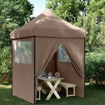 vidaXL Tente de fête Marron 200 x 200 x 306 cm Tissu Oxford