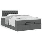vidaXL Lit ottoman avec matelas gris foncé 120x200 cm tissu