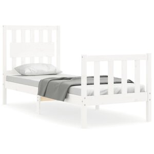 vidaXL Cadre de lit sans matelas blanc bois de pin massif