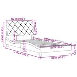 vidaXL Cadre de lit sans matelas gris clair 100x200 cm tissu