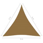 vidaXL Voile d'ombrage 160 g/m² Taupe 6x6x6 m PEHD