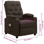 vidaXL Fauteuil électrique de massage Marron foncé Tissu