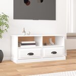 vidaXL Meuble TV blanc brillant 93x35 5x45 cm bois d'ingénierie