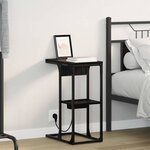 vidaXL Table de chevet Chêne Noir 41.5 x 26 x 60.5 cm