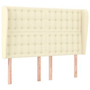 vidaXL Tête de lit avec oreilles Crème 147x23x118/128 cm Similicuir