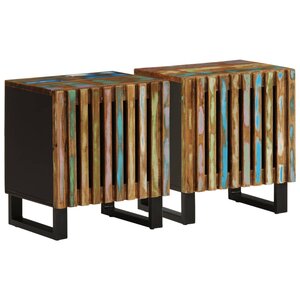 vidaXL Tables de chevet 2 Pièces 40x34x46 cm bois massif de récupération