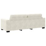 vidaXL Sofa 3 places avec coussin Crème Velours