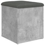 vidaXL Banc de rangement gris béton 42x42x45 cm bois d'ingénierie