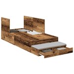 vidaXL Cadre de lit avec rangement avec tiroir Bois Ancien 100 cm