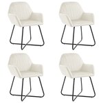 vidaXL Chaises à manger lot de 4 Crème Velours