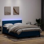 vidaXL Sommier à lattes de lit et matelas bleu foncé 140x220cm velours