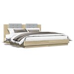 vidaXL Cadre de lit avec LED sans matelas chêne sonoma 200x200 cm