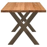 vidaXL Table à manger marron clair bois de chêne massif rectangulaire