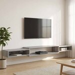 vidaXL Meuble TV mural Montage mural Sonoma gris 220 x 28 x 21 cm