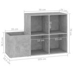 vidaXL Armoire à chaussures d’entrée gris béton bois ingénierie