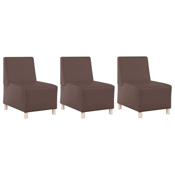 vidaXL Unité de Sofa Modulaire Sans Accoudoirs 3 Pièces Marron