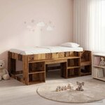 vidaXL Cadre de lit pour enfants avec rangement Bois ancien