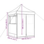 vidaXL Tente de fête Marron 200 x 200 x 306 cm Tissu Oxford