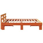 vidaXL Cadre de Lit avec Tête de Lit Marron 180x200 cm en Bois Massif de Pin