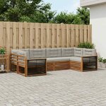 vidaXL Ensemble de canapés d'extérieur 6 Pièces Naturel et gris clair