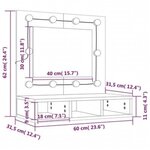vidaXL Armoire de miroir avec LED Chêne sonoma 60x31 5x62 cm