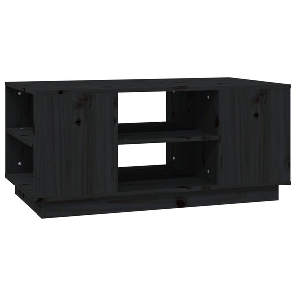 vidaXL Table basse Noir 90x49x40 5 cm Bois massif de pin
