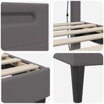 vidaXL Cadre de lit avec bandes LED Gris 90 x 190 cm Simili cuir
