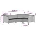 vidaXL Salon de jardin 4 Pièces avec coussins Gris Résine tressée