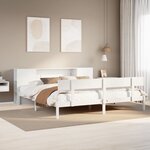 vidaXL Lit bibliothèque sans matelas blanc 200x200 cm bois pin massif