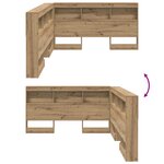 vidaXL Tête de lit de rangement chêne artisanal 140 cm Melamine
