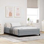 vidaXL Lit à ressorts avec matelas Gris clair 140 x 200 cm tissu
