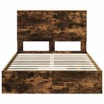 vidaXL Lit de Rangement Chêne fumé 120 x 190 cm Bois d'ingénierie