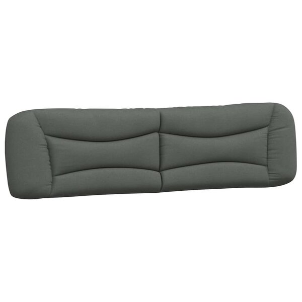 vidaXL Coussin de tête de lit gris foncé 200 cm tissu