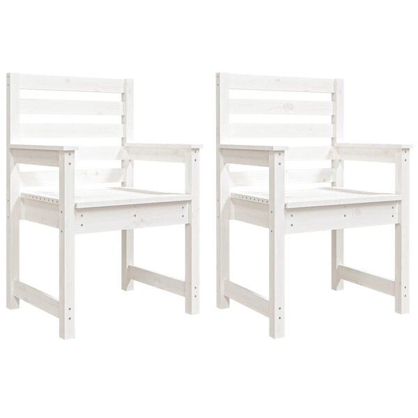 vidaXL Chaises de jardin lot de 2 blanc 60x48x91 cm bois massif de pin