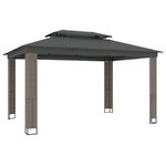vidaXL Tonnelle à double toit anthracite 3 94x2 96 m acier
