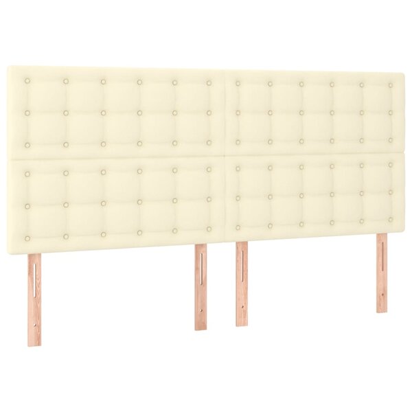 vidaXL Têtes de lit 4 Pièces Crème 100x5x78/88 cm Similicuir