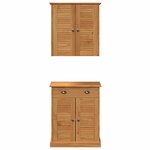 vidaXL Ensemble de mobilier de salle de bain VIGO 2 Pièces Marron