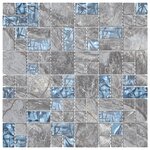 vidaXL Carreaux mosaïque 11 Pièces Gris et bleu 30x30 cm Verre