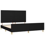 vidaXL Cadre de lit avec tête de lit Noir 160x200 cm Tissu