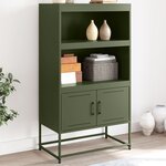 vidaXL Buffet haut vert olive 68 5x38 5x123 5 cm acier