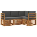 vidaXL Ensemble de canapés d'extérieur 4 pc Naturel et Anthracite